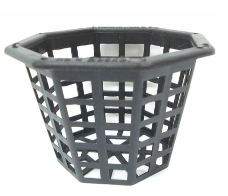 black plastic hanging baskets